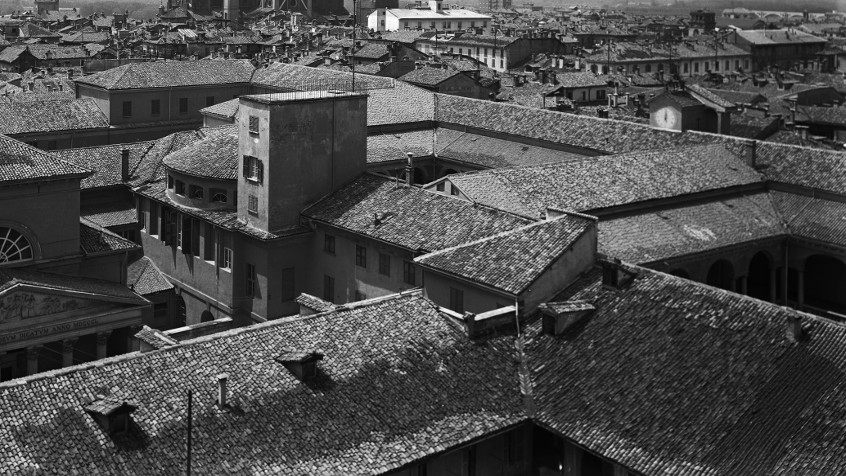 Palazzo centrale, veduta dall'alto della parte sud, 1951 ca. (CHL A_33_17_001)