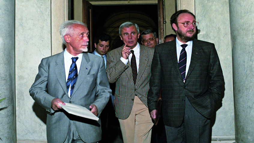 Palazzo centrale, aula Magna, Mario Pavan, 8 giugno 1987 (CHL A_34_27_001)
