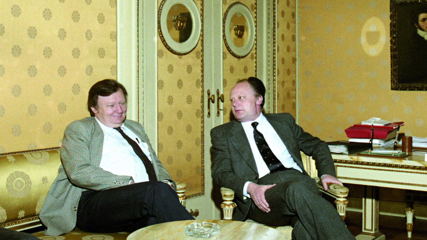 Palazzo centrale, rettorato, Carlo Rubbia, 6 maggio 1985 (CHL A_34_29_001)