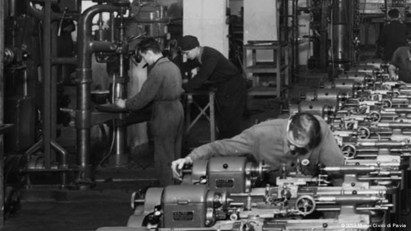 Pavia, Caser Soc. An. Officine Meccaniche, 1952: reparto assemblaggio torni. (CHL D_77_14_03)