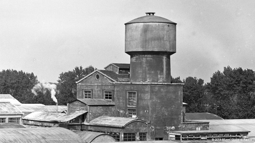 Pavia, ditta Saiti: ripresa dall'alto dello stabilimento. (CHL D_79_14_01)